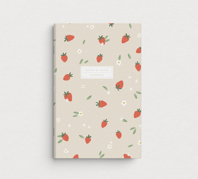 cahier de notes fraises