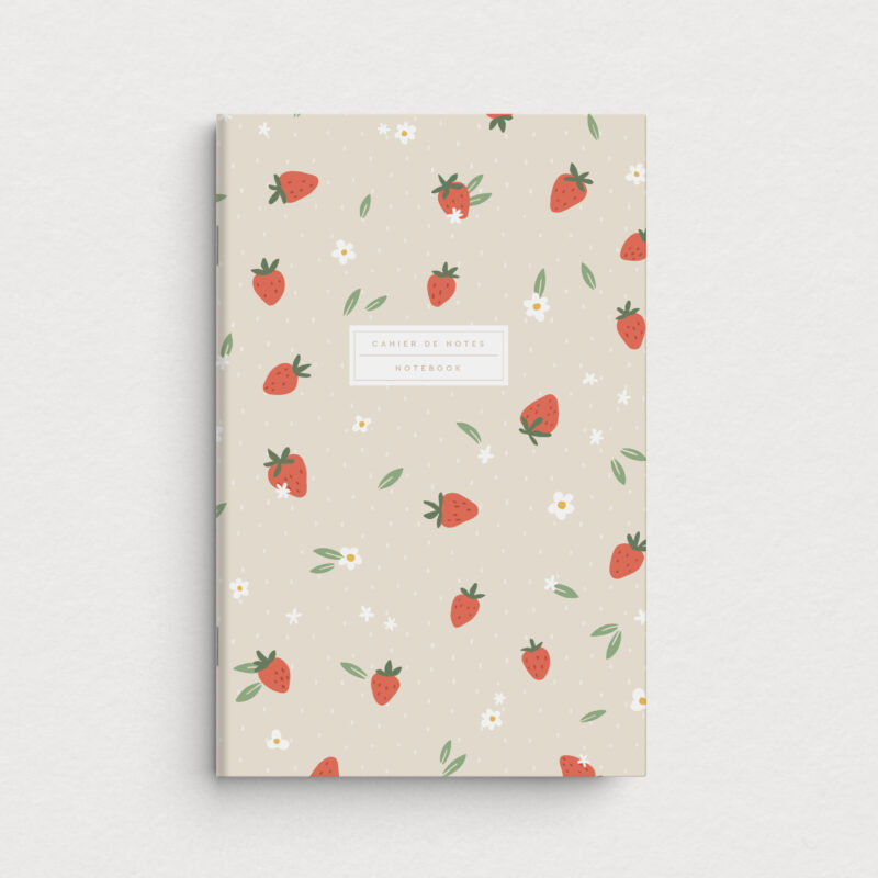cahier de notes fraises