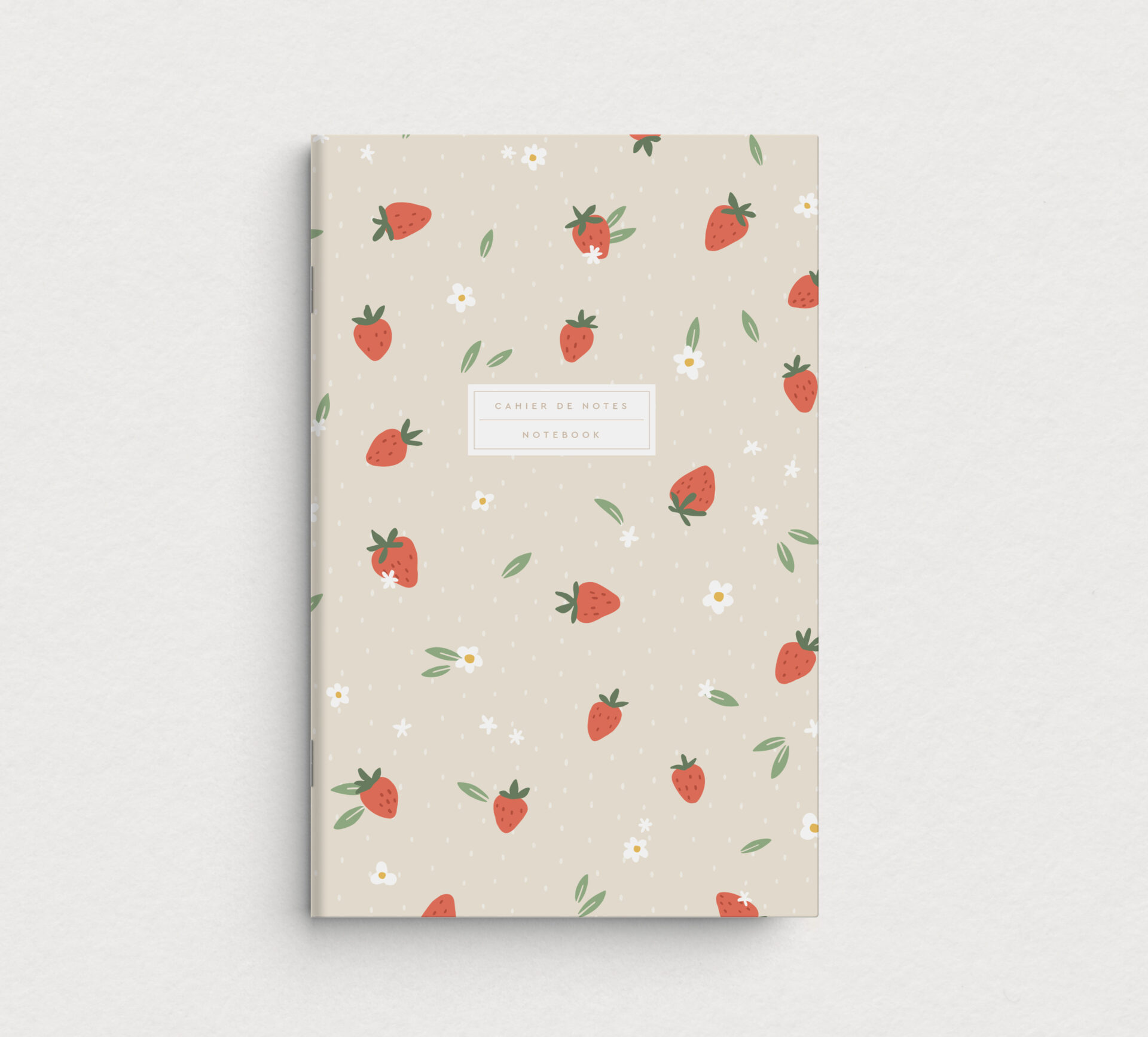 Cahier de notes Champs de fraises - Image de marque et papeterie