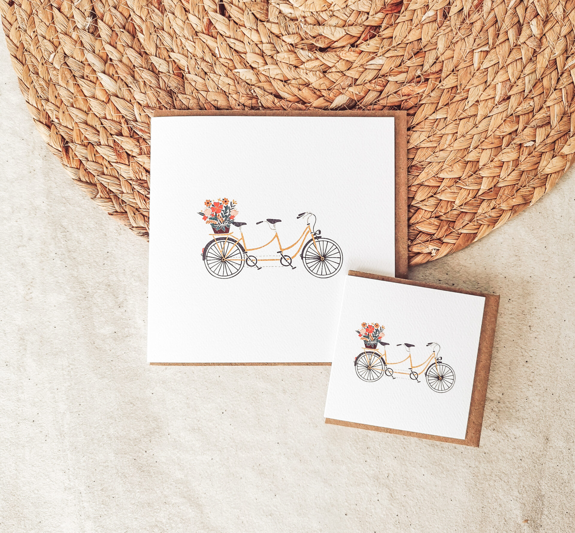 carte de souhaits amour tandem