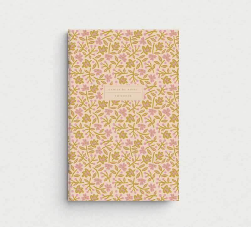 cahier de notes fleurs de papier