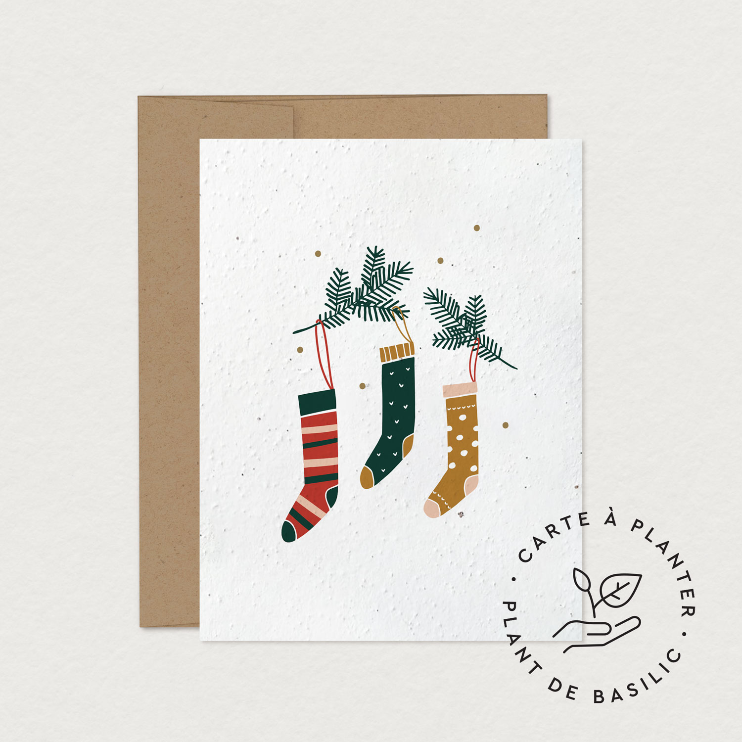 Carte de souhaits - Bas de Noël (à planter)