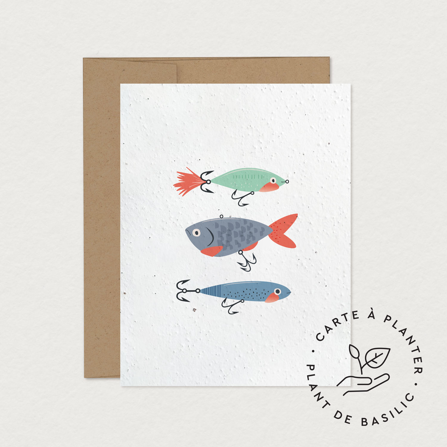 Carte de souhaits - Hameçons (à planter)