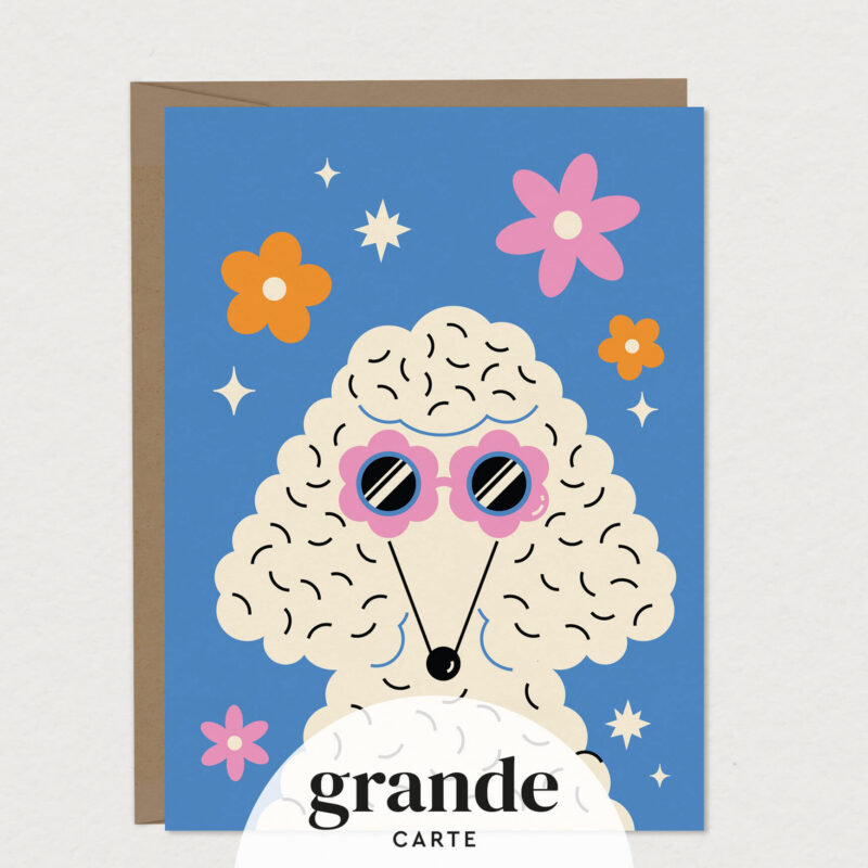 carte de souhaits grand format tete de chien