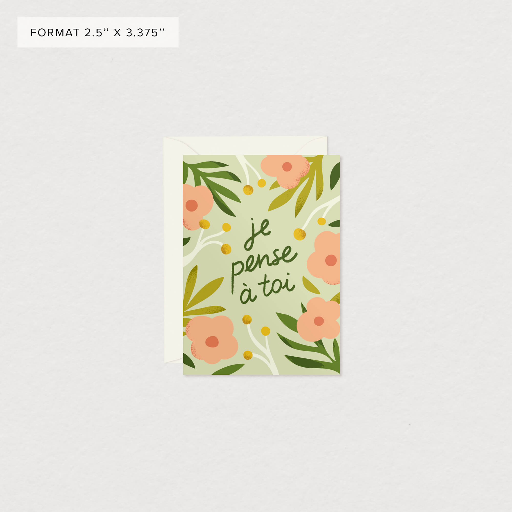 mini carte de souhait pensée anémone
