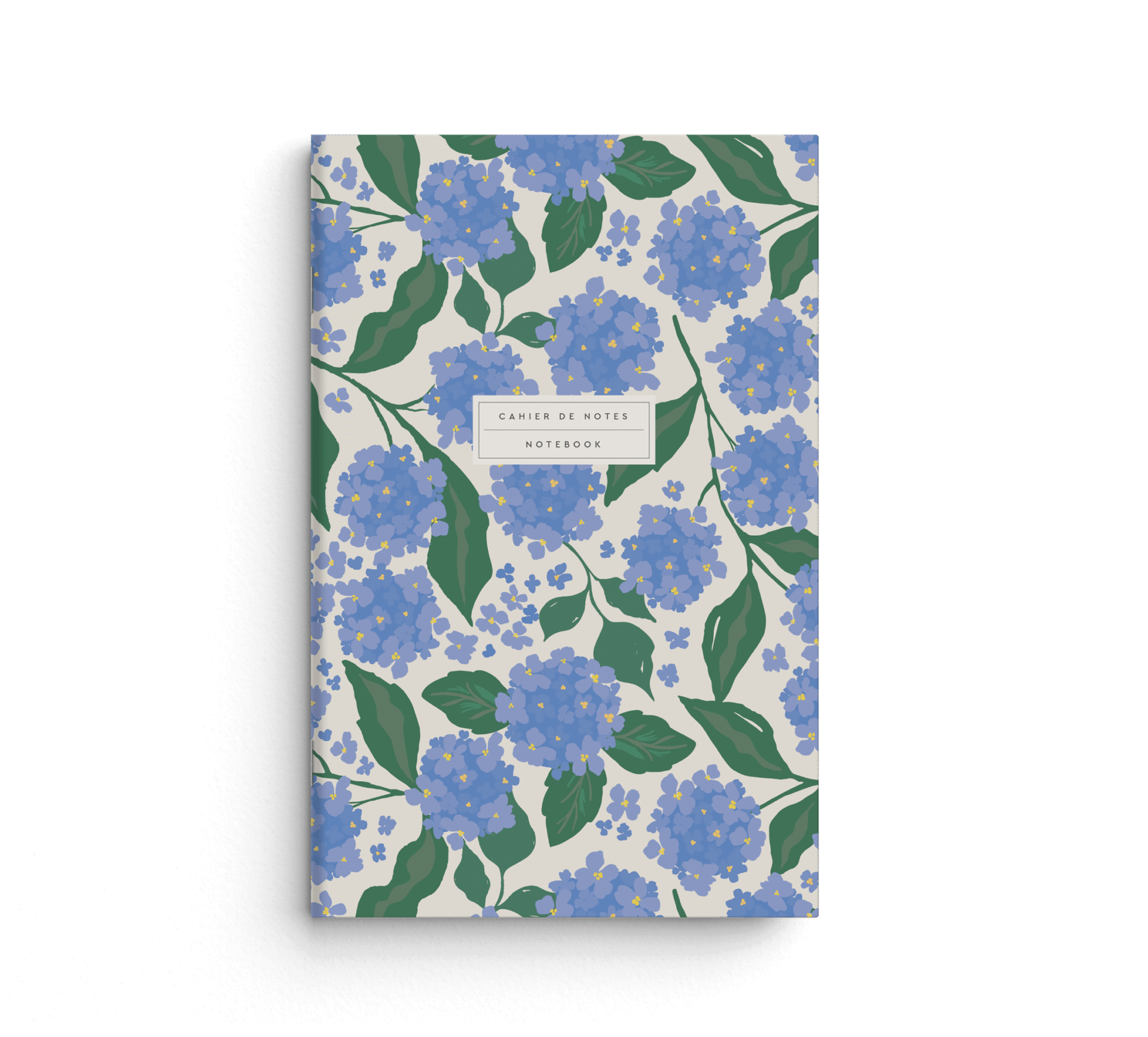 cahier de notes hydrangées