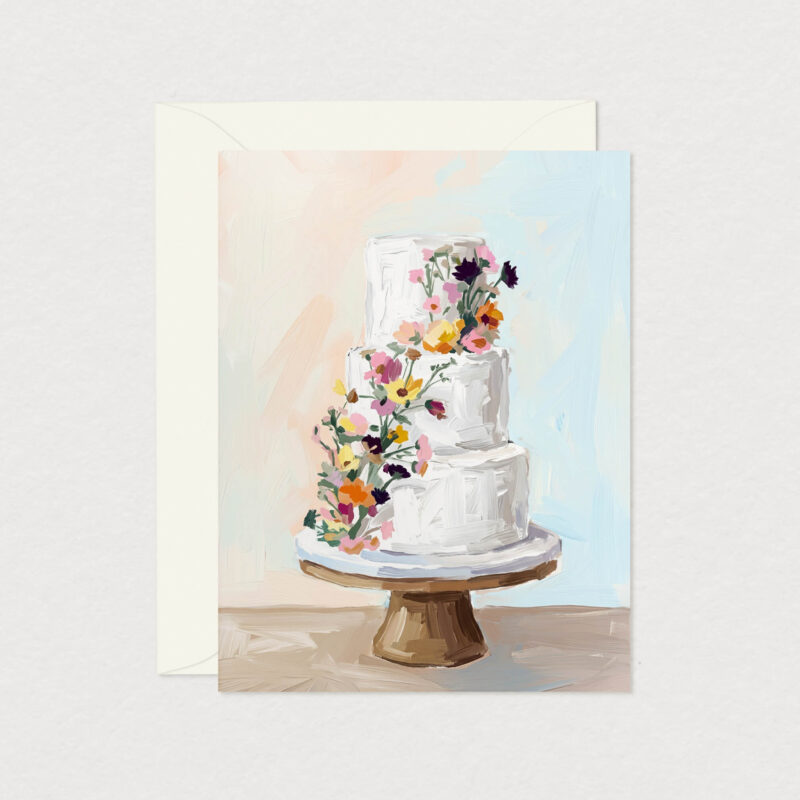 carte de souhaits gateau de mariage