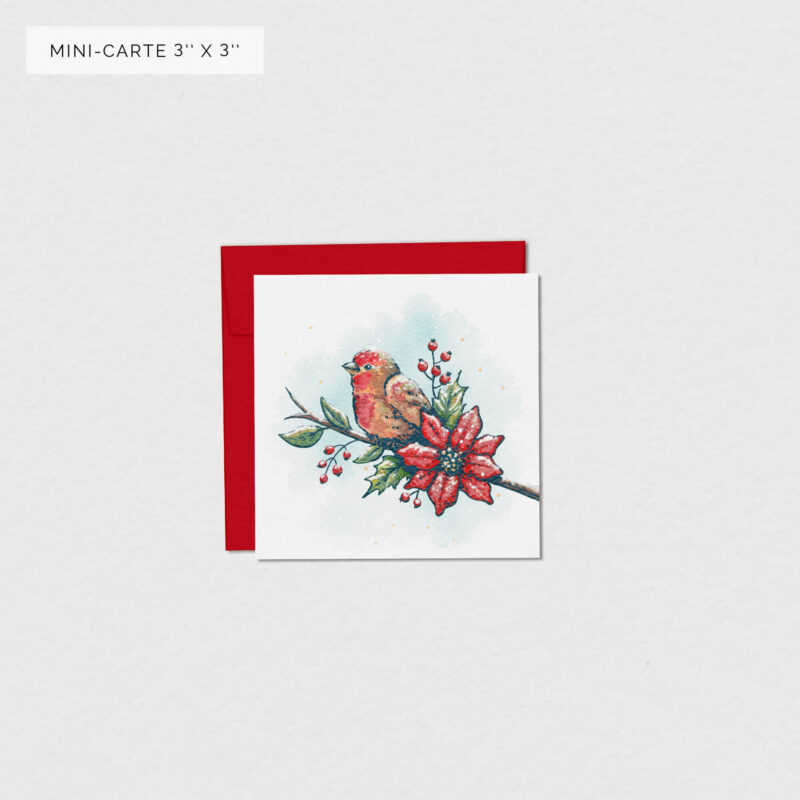 Carte de souhaits - Roselin Givré - Mini (3"X3")