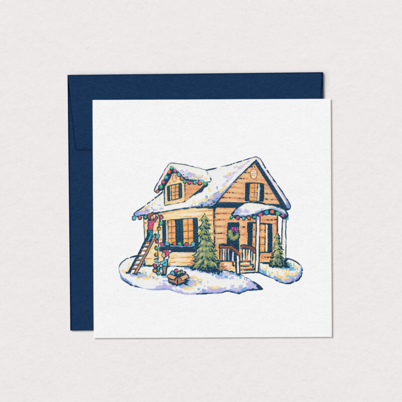 carte de souhaits Noel chez nous