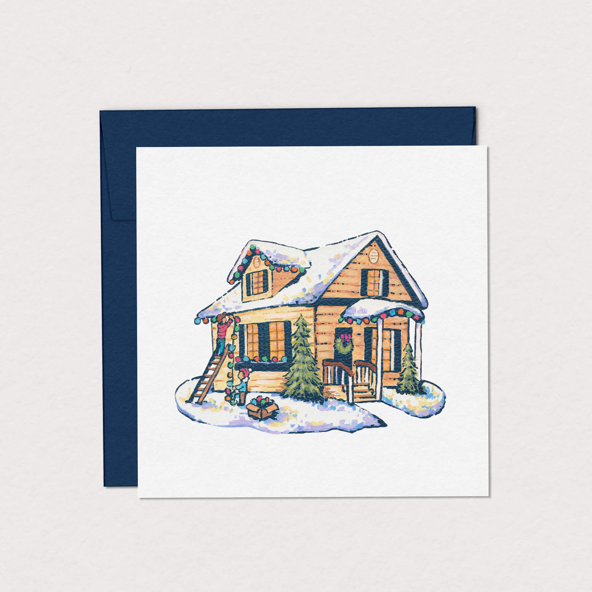 carte de souhaits Noel chez nous